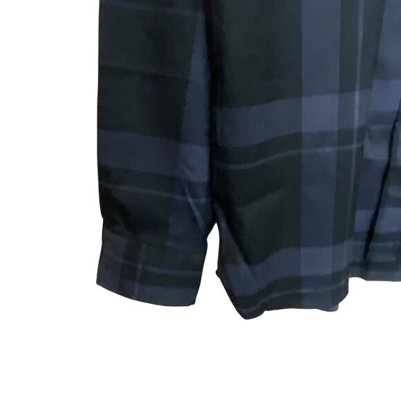 Greasy Hands Society Mens Navy Blue & Black Button Up Flannel Shirt 2XLT Tall - Picture 4 of 9